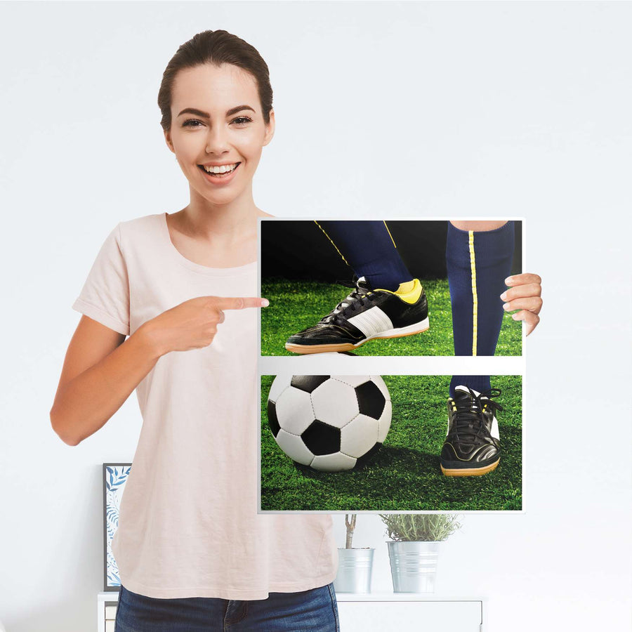 Selbstklebende Folie Fussballstar - IKEA Hemnes Kommode 2 Schubladen - Folie