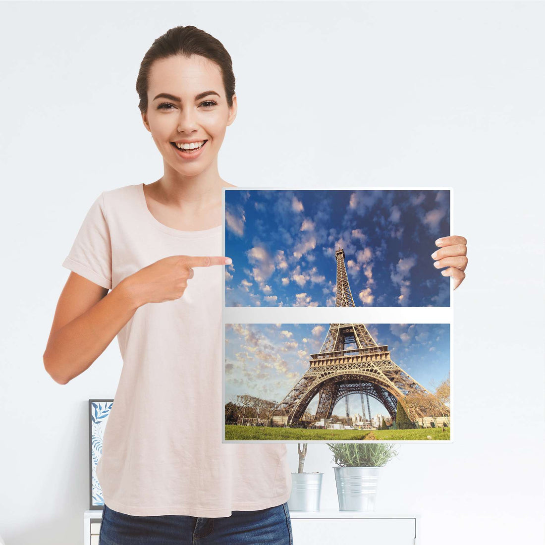 Selbstklebende Folie La Tour Eiffel - IKEA Hemnes Kommode 2 Schubladen - Folie