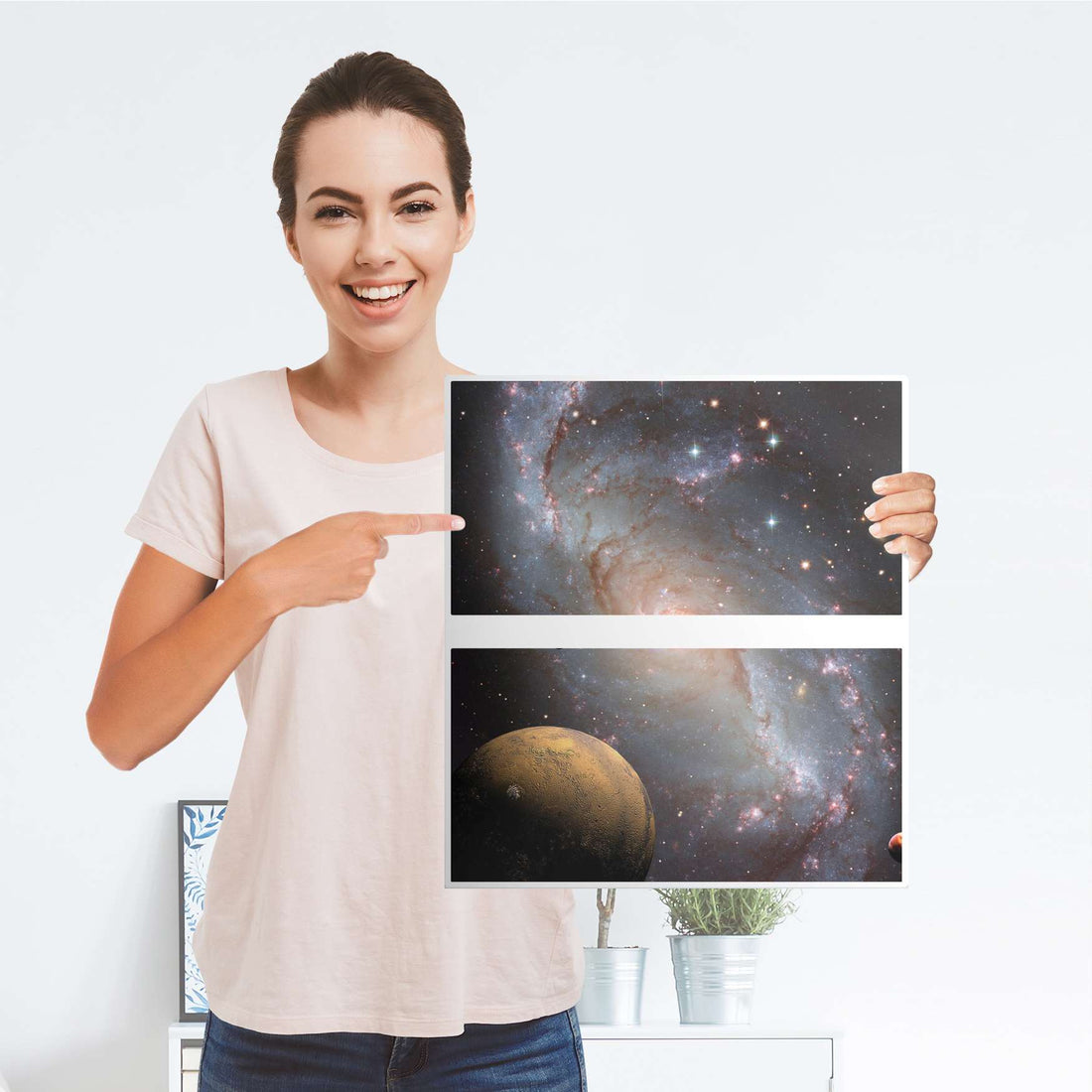 Selbstklebende Folie Milky Way - IKEA Hemnes Kommode 2 Schubladen - Folie