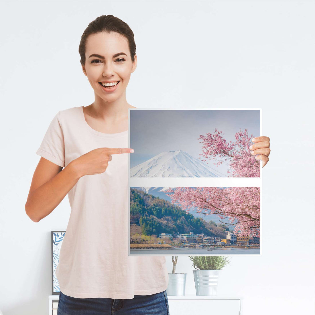 Selbstklebende Folie Mount Fuji - IKEA Hemnes Kommode 2 Schubladen - Folie