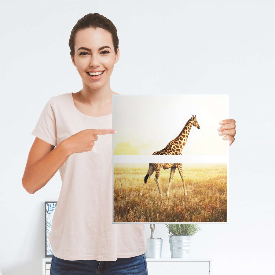 Selbstklebende Folie Savanna Giraffe - IKEA Hemnes Kommode 2 Schubladen - Folie
