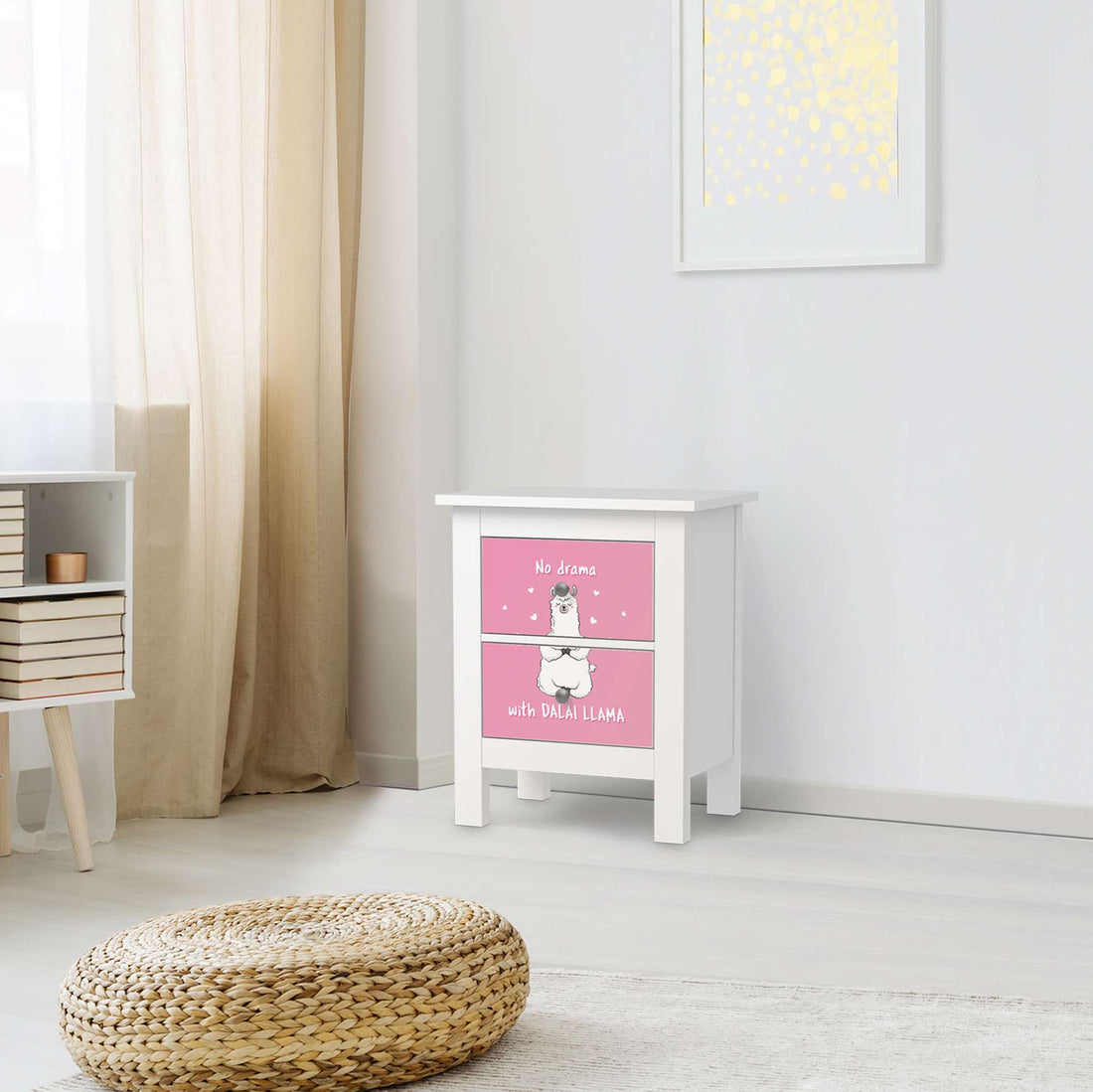 Selbstklebende Folie Dalai Llama - IKEA Hemnes Kommode 2 Schubladen - Kinderzimmer