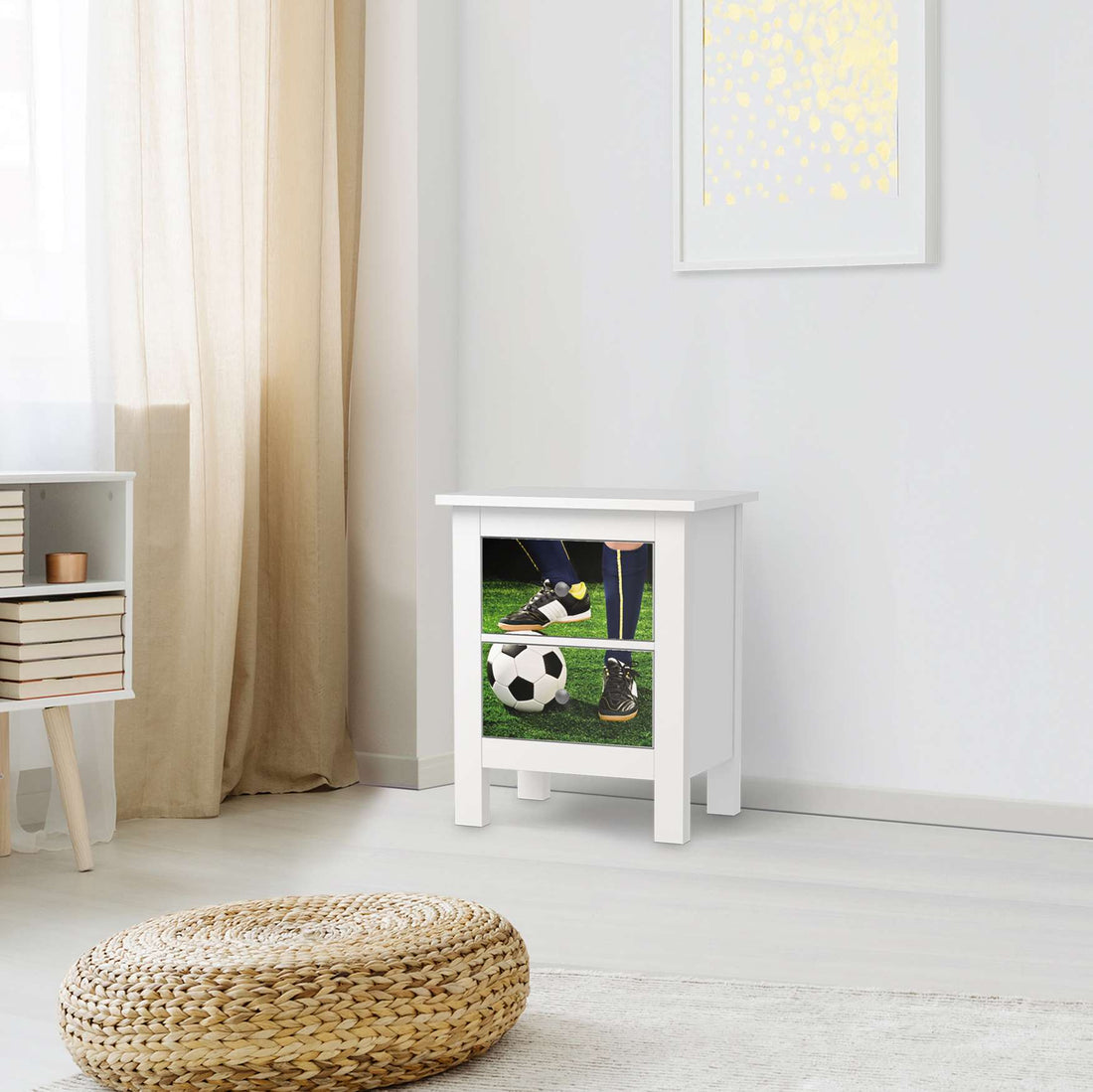 Selbstklebende Folie Fussballstar - IKEA Hemnes Kommode 2 Schubladen - Kinderzimmer