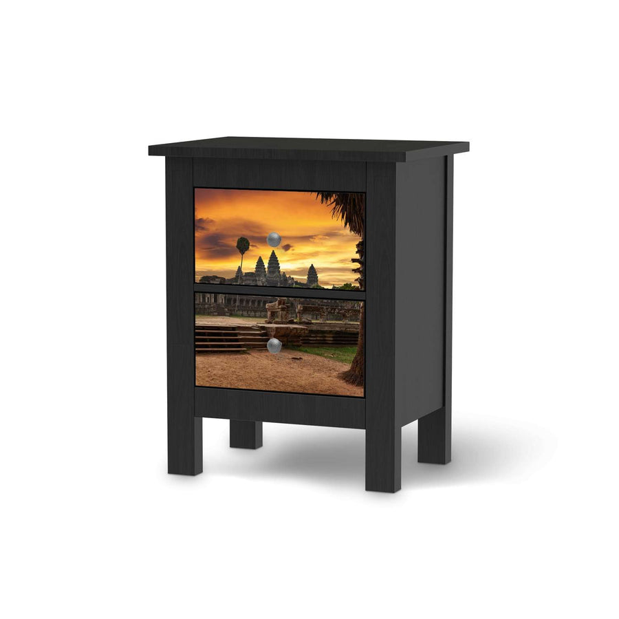 Selbstklebende Folie Angkor Wat - IKEA Hemnes Kommode 2 Schubladen - schwarz