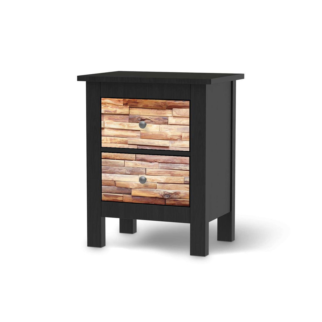Selbstklebende Folie Artwood - IKEA Hemnes Kommode 2 Schubladen - schwarz