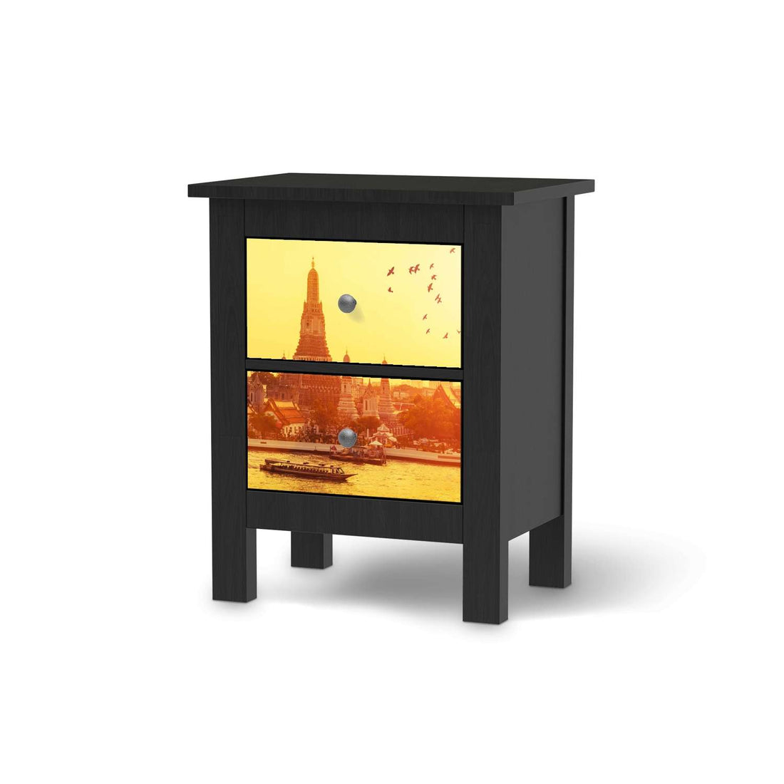 Selbstklebende Folie Bangkok Sunset - IKEA Hemnes Kommode 2 Schubladen - schwarz