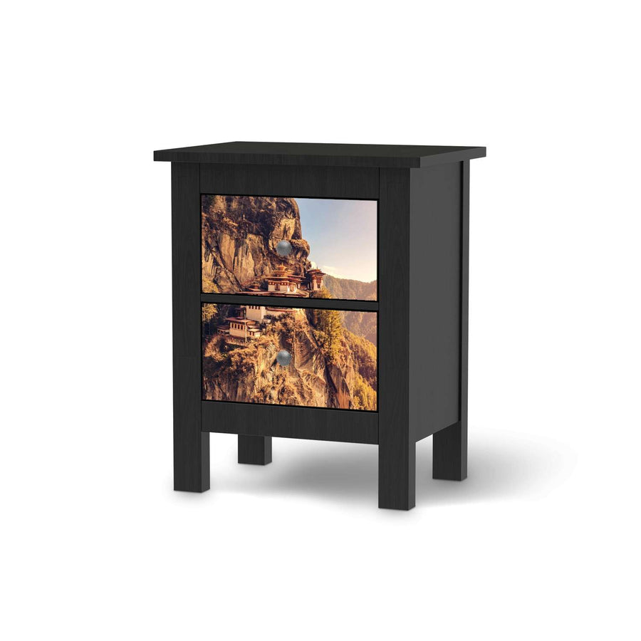 Selbstklebende Folie Bhutans Paradise - IKEA Hemnes Kommode 2 Schubladen - schwarz