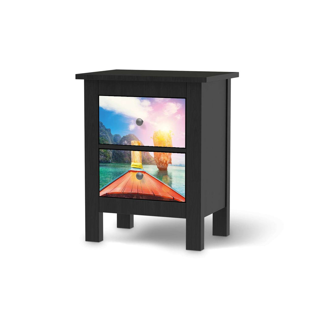 Selbstklebende Folie Blue Water Lagoon - IKEA Hemnes Kommode 2 Schubladen - schwarz