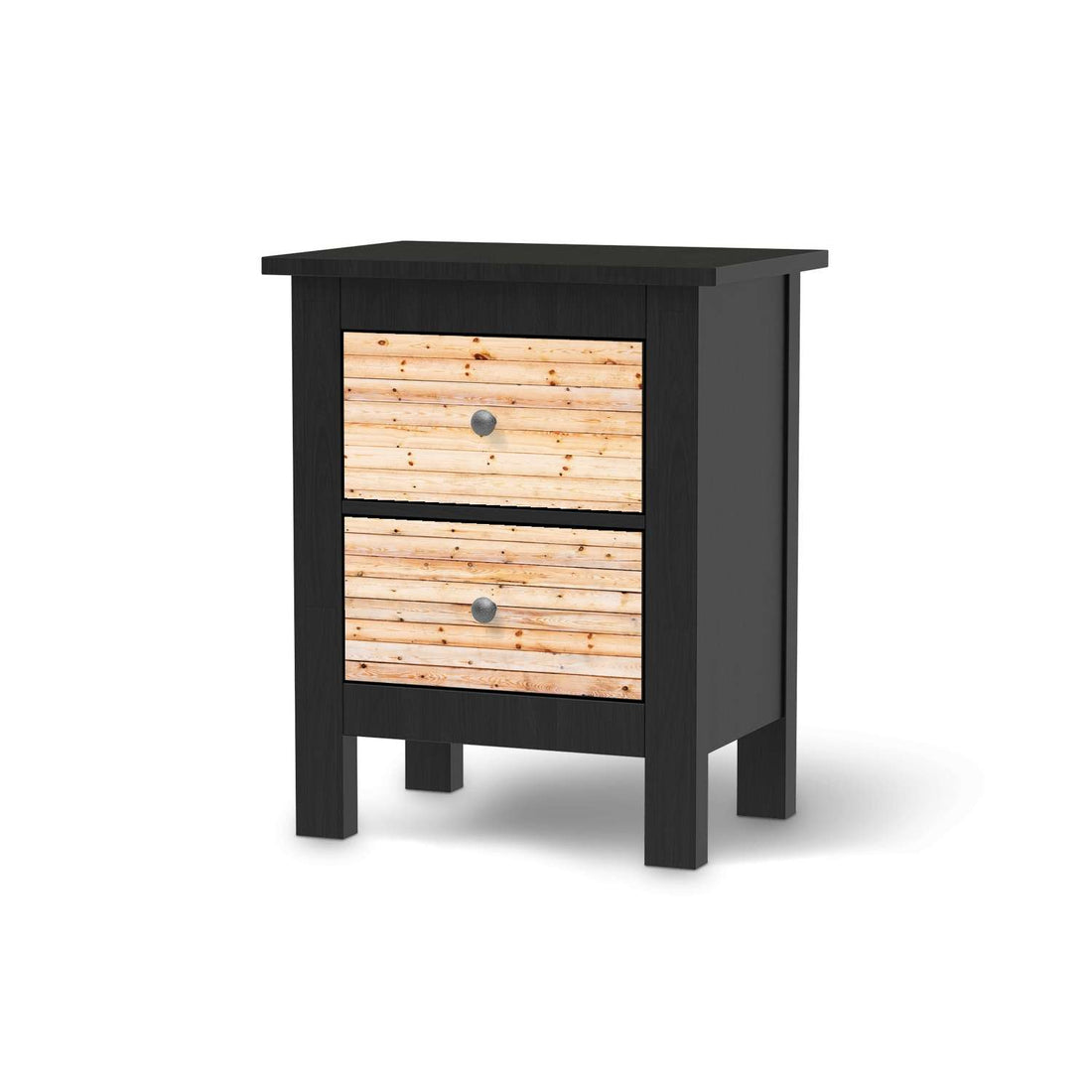 Selbstklebende Folie Bright Planks - IKEA Hemnes Kommode 2 Schubladen - schwarz