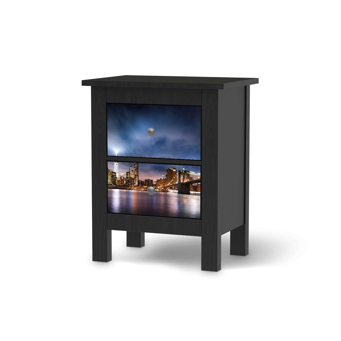 Selbstklebende Folie Brooklyn Bridge - IKEA Hemnes Kommode 2 Schubladen - schwarz