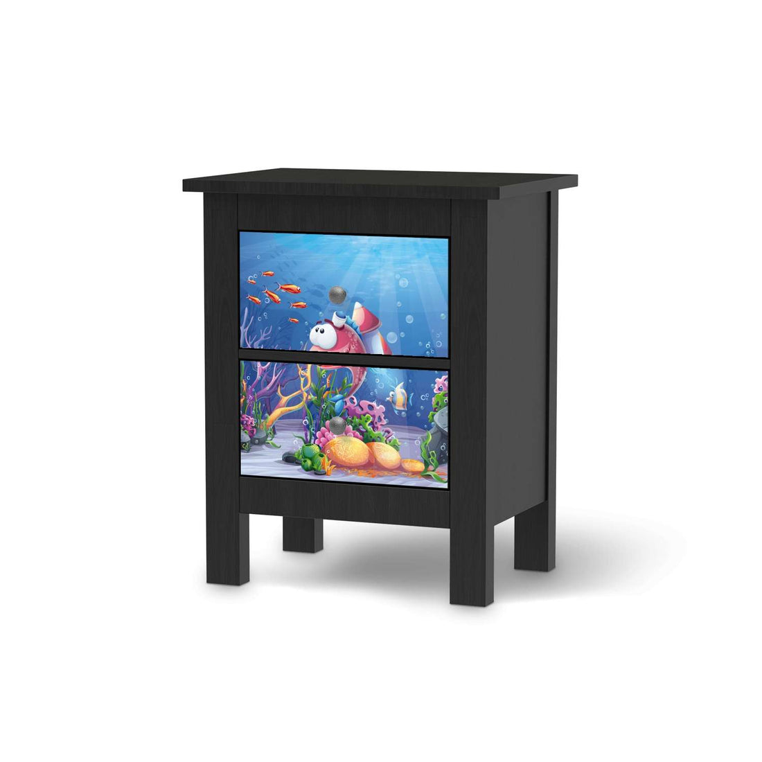 Selbstklebende Folie Bubbles - IKEA Hemnes Kommode 2 Schubladen - schwarz
