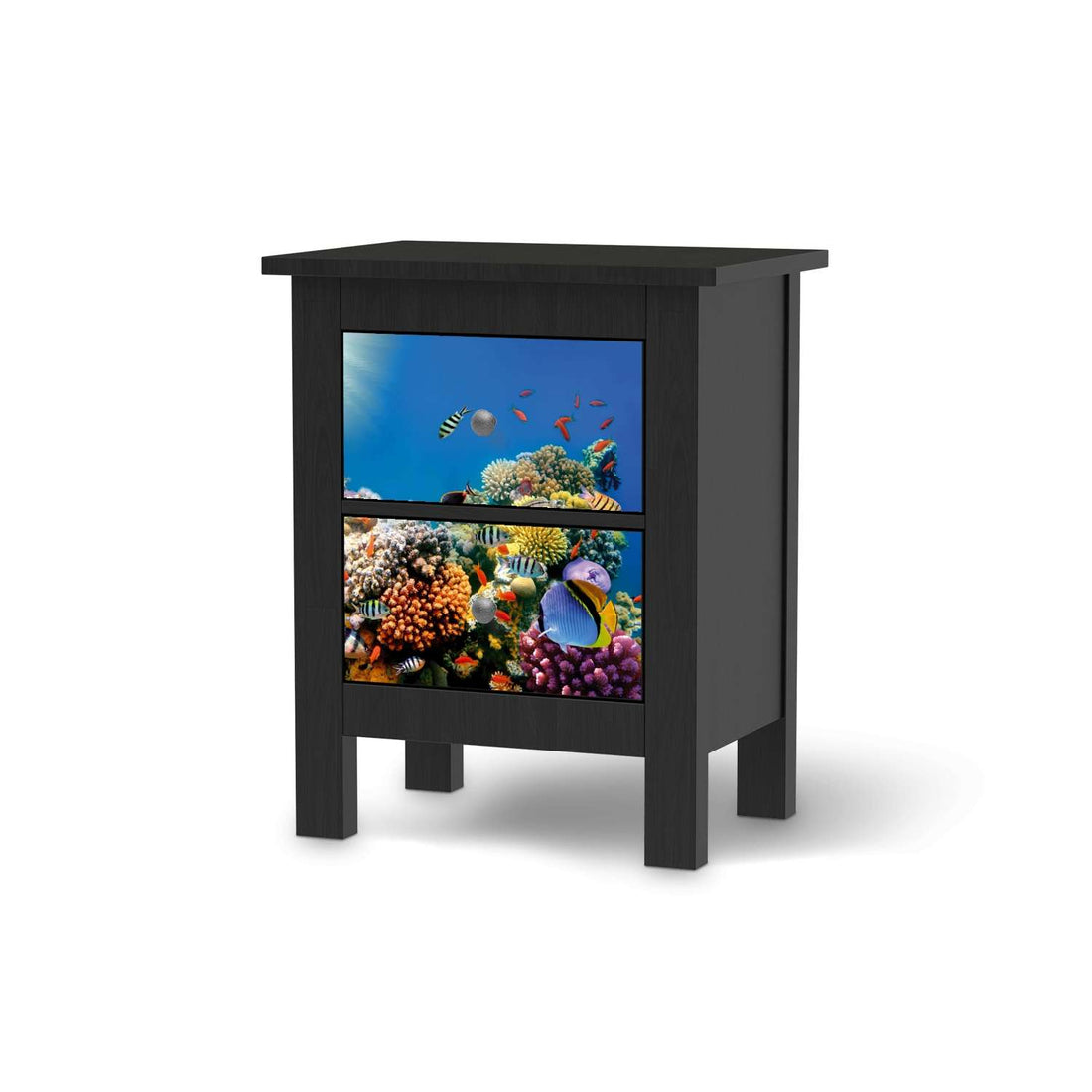 Selbstklebende Folie Coral Reef - IKEA Hemnes Kommode 2 Schubladen - schwarz