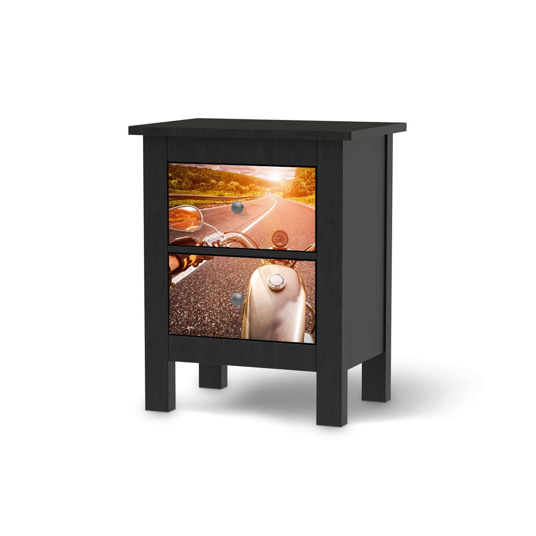 Selbstklebende Folie Easy Rider - IKEA Hemnes Kommode 2 Schubladen - schwarz