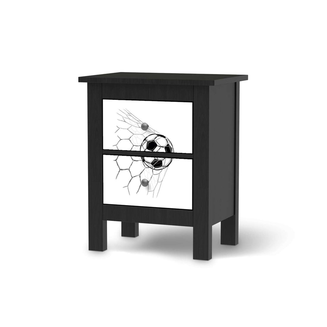 Selbstklebende Folie Eingenetzt - IKEA Hemnes Kommode 2 Schubladen - schwarz