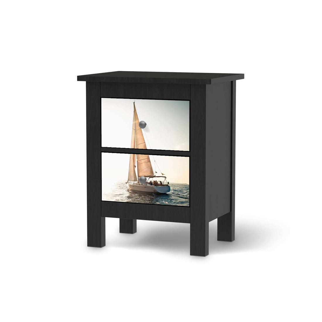 Selbstklebende Folie Freedom - IKEA Hemnes Kommode 2 Schubladen - schwarz