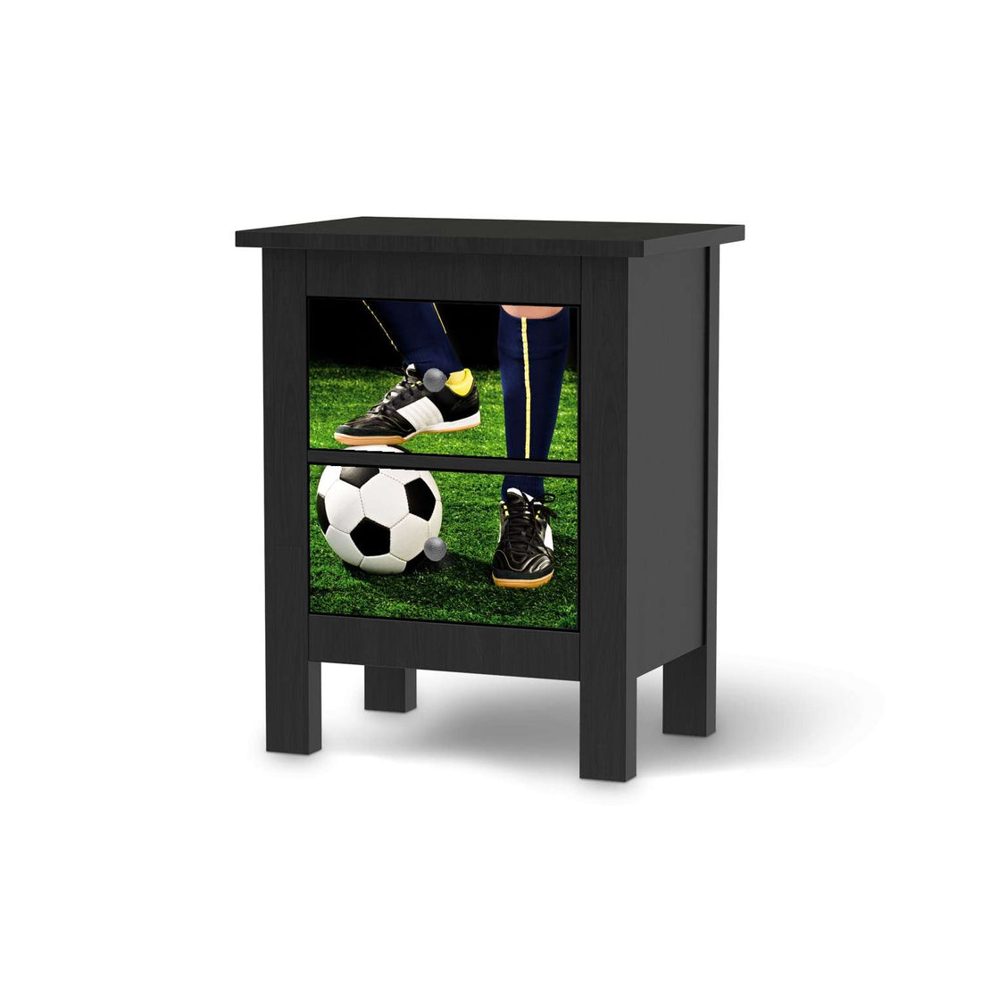 Selbstklebende Folie Fussballstar - IKEA Hemnes Kommode 2 Schubladen - schwarz