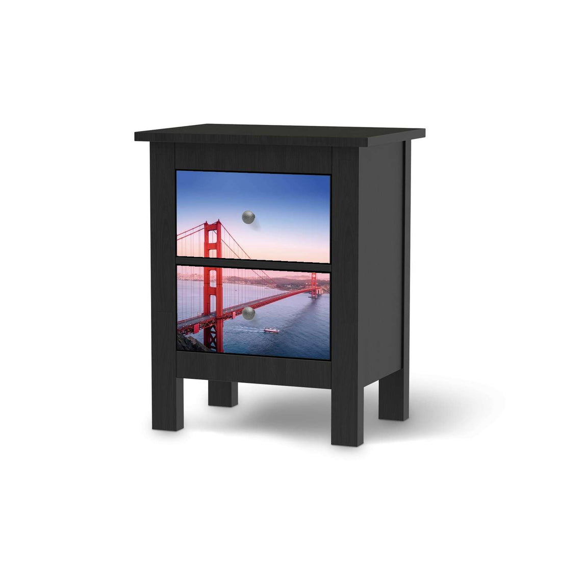 Selbstklebende Folie Golden Gate - IKEA Hemnes Kommode 2 Schubladen - schwarz
