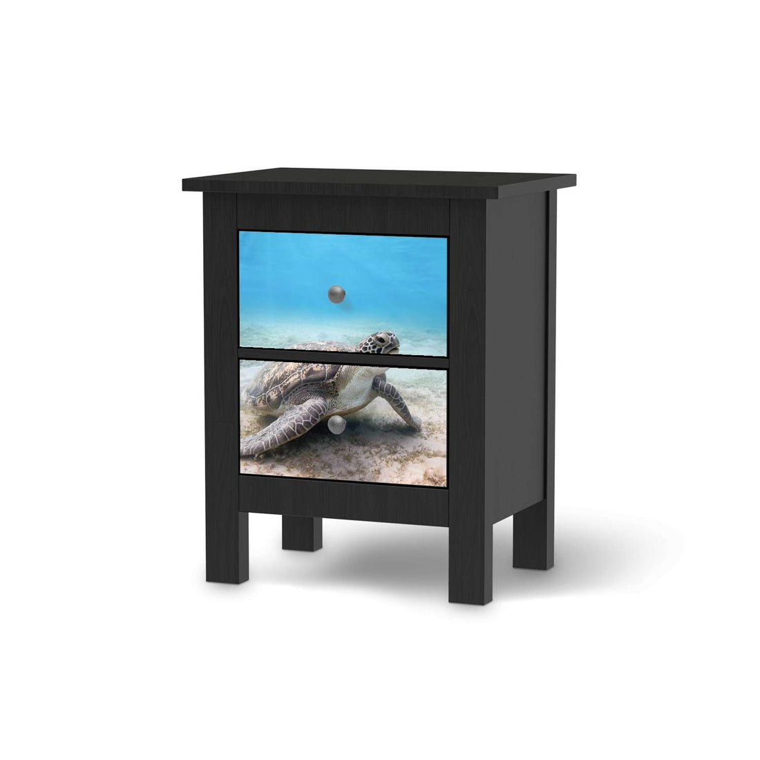 Selbstklebende Folie Green Sea Turtle - IKEA Hemnes Kommode 2 Schubladen - schwarz