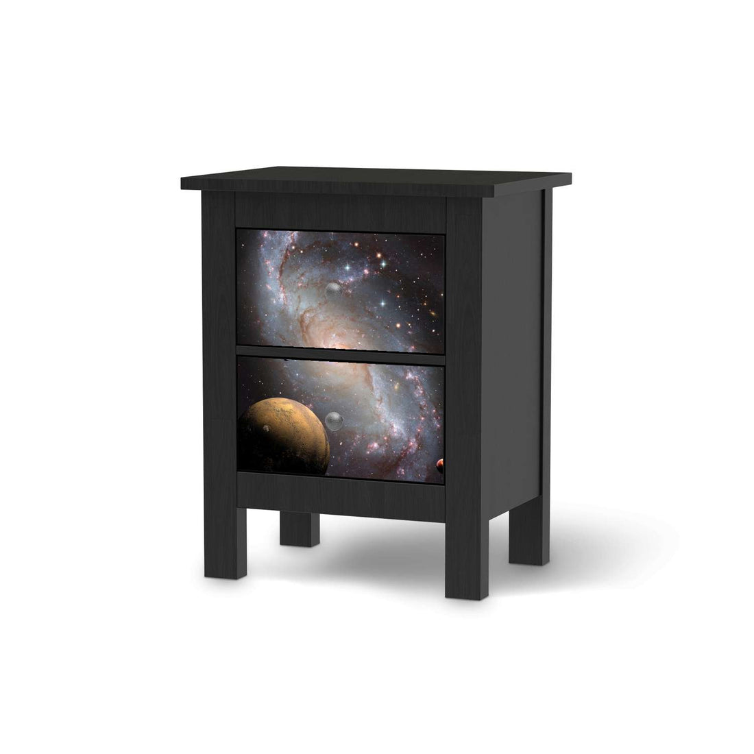 Selbstklebende Folie Milky Way - IKEA Hemnes Kommode 2 Schubladen - schwarz