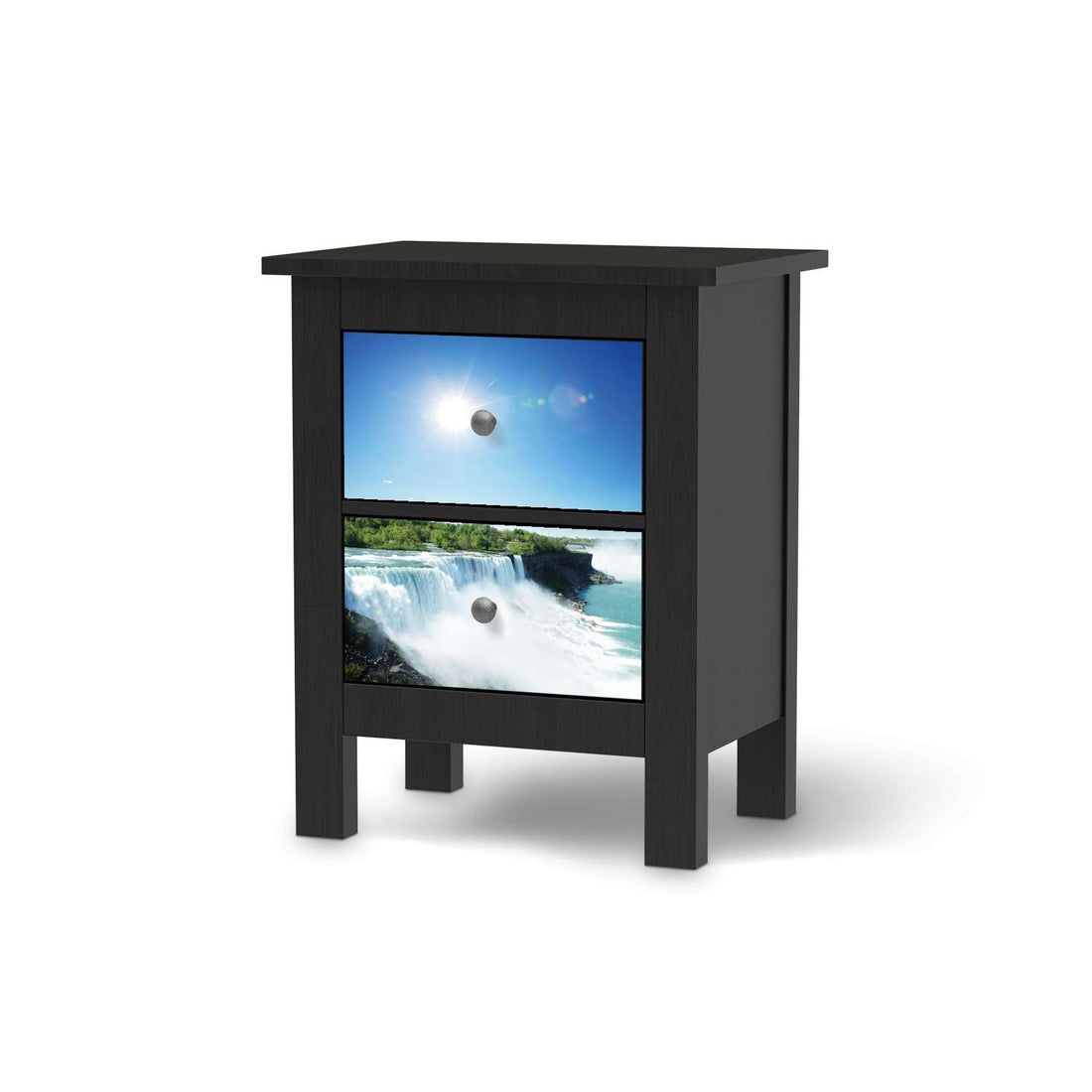 Selbstklebende Folie Niagara Falls - IKEA Hemnes Kommode 2 Schubladen - schwarz