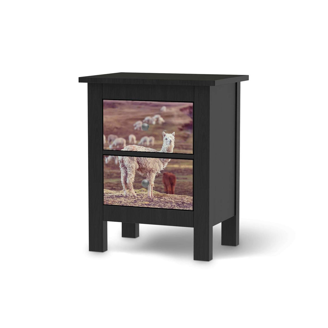 Selbstklebende Folie Pako - IKEA Hemnes Kommode 2 Schubladen - schwarz