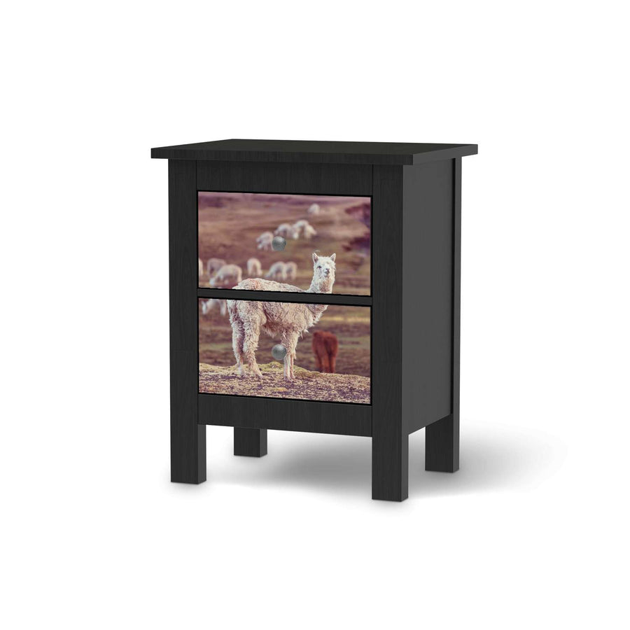 Selbstklebende Folie Pako - IKEA Hemnes Kommode 2 Schubladen - schwarz