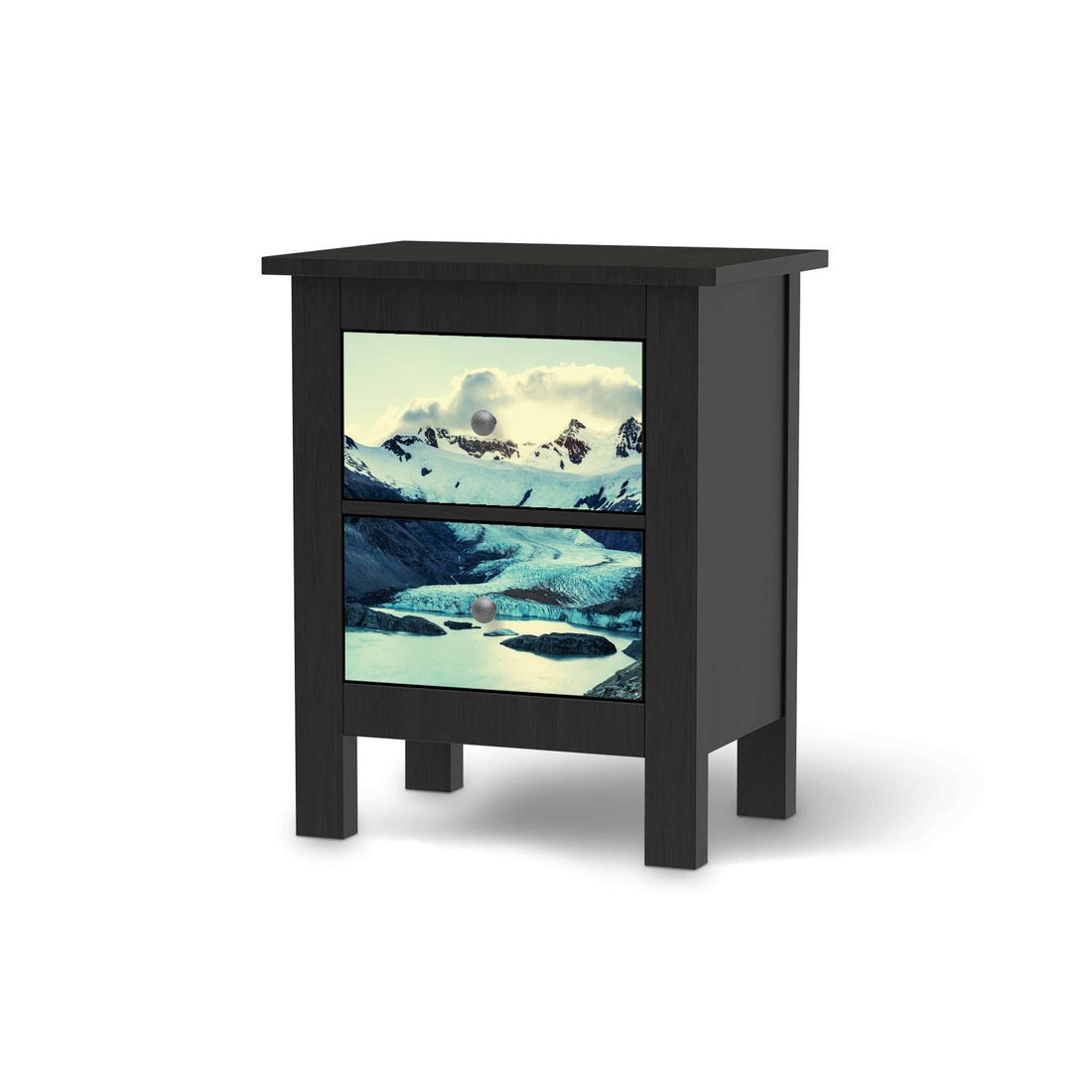 Selbstklebende Folie Patagonia - IKEA Hemnes Kommode 2 Schubladen - schwarz