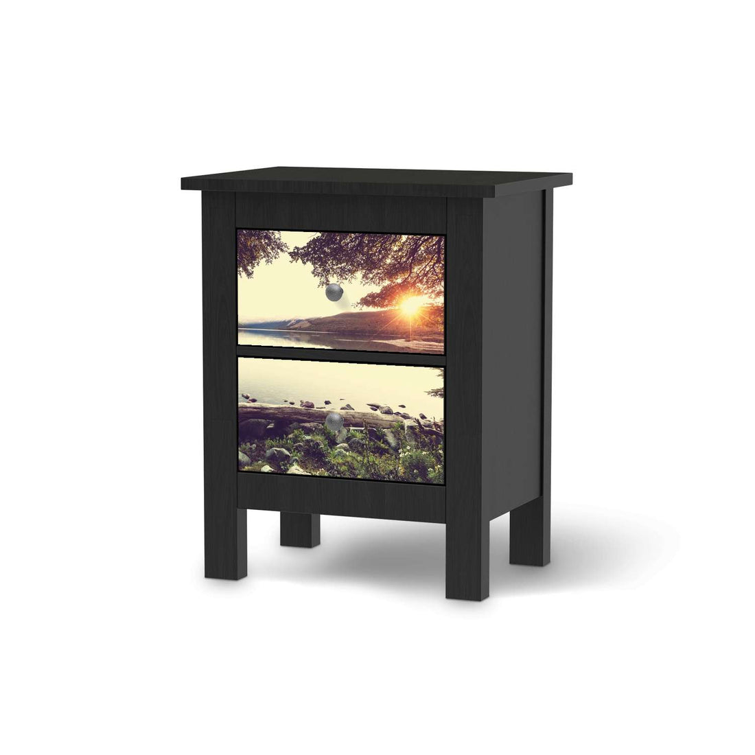 Selbstklebende Folie Seaside Dreams - IKEA Hemnes Kommode 2 Schubladen - schwarz