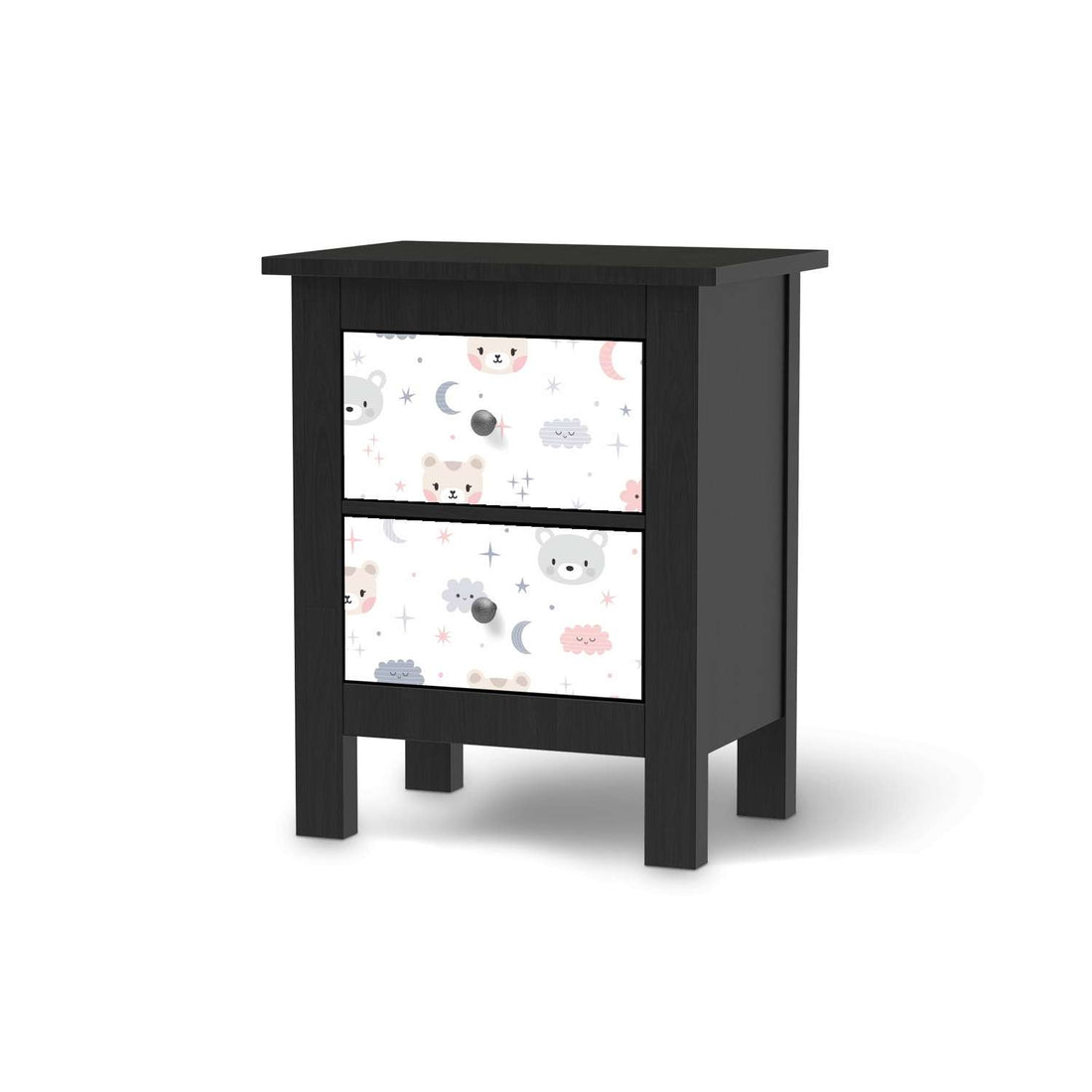 Selbstklebende Folie Sweet Dreams - IKEA Hemnes Kommode 2 Schubladen - schwarz