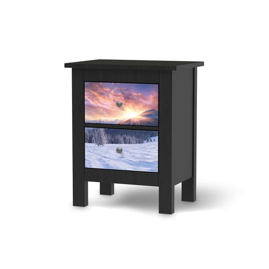 Selbstklebende Folie Zauberhafte Winterlandschaft - IKEA Hemnes Kommode 2 Schubladen - schwarz