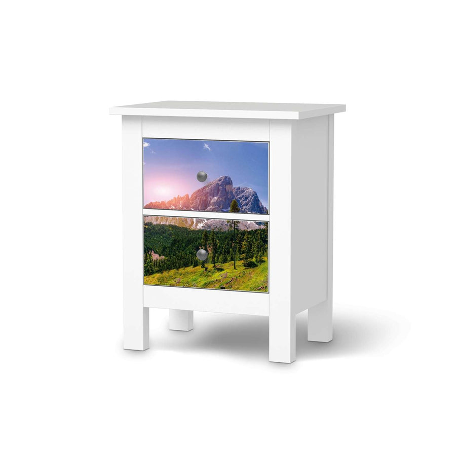 Selbstklebende Folie Alpenblick - IKEA Hemnes Kommode 2 Schubladen  - weiss