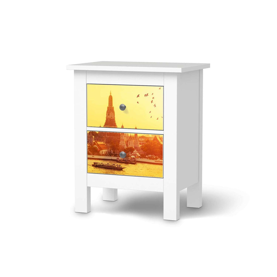 Selbstklebende Folie Bangkok Sunset - IKEA Hemnes Kommode 2 Schubladen  - weiss