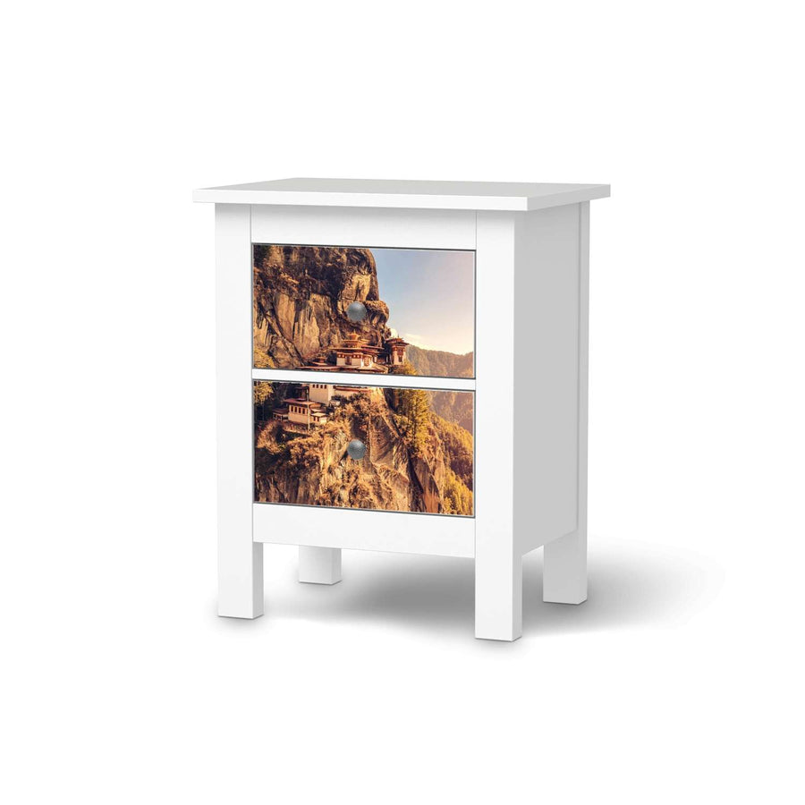 Selbstklebende Folie Bhutans Paradise - IKEA Hemnes Kommode 2 Schubladen  - weiss