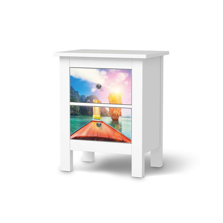 Selbstklebende Folie Blue Water Lagoon - IKEA Hemnes Kommode 2 Schubladen  - weiss