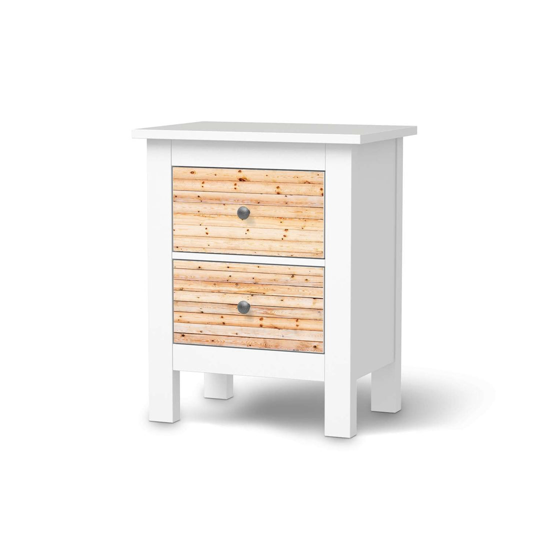 Selbstklebende Folie Bright Planks - IKEA Hemnes Kommode 2 Schubladen  - weiss