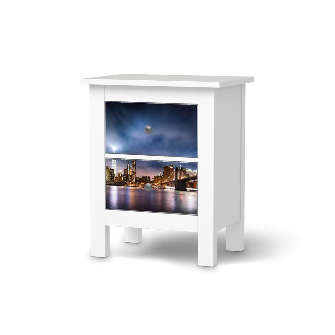 Selbstklebende Folie Brooklyn Bridge - IKEA Hemnes Kommode 2 Schubladen  - weiss
