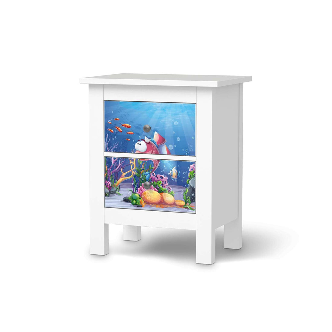 Selbstklebende Folie Bubbles - IKEA Hemnes Kommode 2 Schubladen  - weiss
