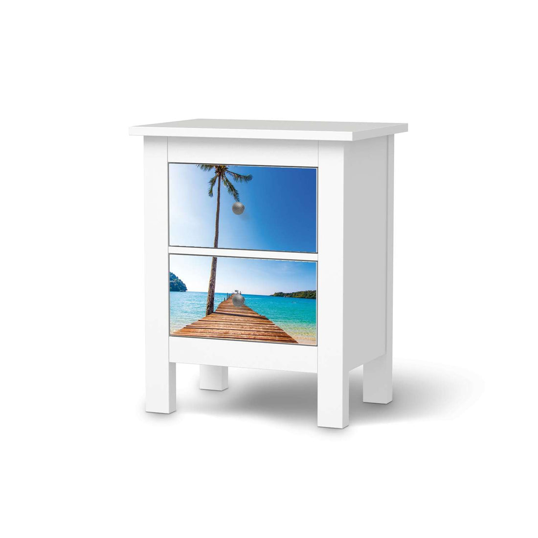 Selbstklebende Folie Caribbean - IKEA Hemnes Kommode 2 Schubladen  - weiss
