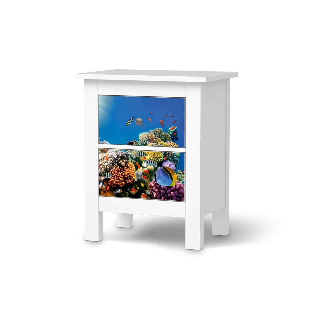 Selbstklebende Folie Coral Reef - IKEA Hemnes Kommode 2 Schubladen  - weiss