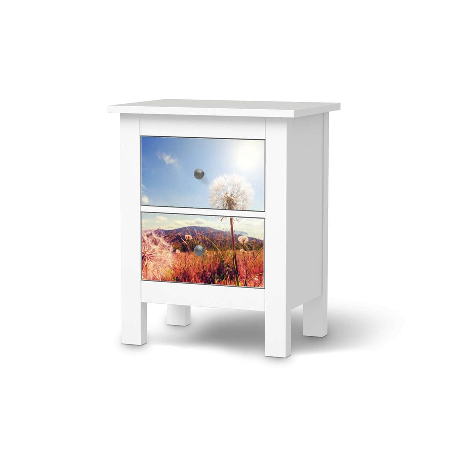 Selbstklebende Folie Dandelion - IKEA Hemnes Kommode 2 Schubladen  - weiss