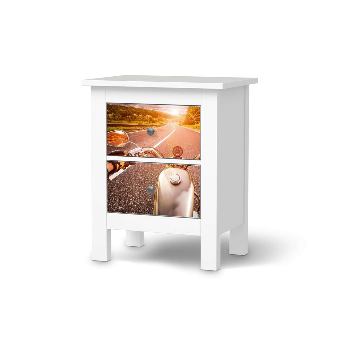 Selbstklebende Folie Easy Rider - IKEA Hemnes Kommode 2 Schubladen  - weiss