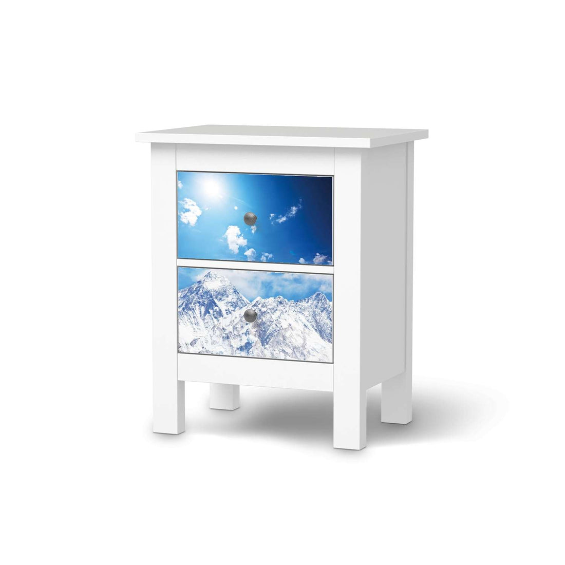 Selbstklebende Folie Everest - IKEA Hemnes Kommode 2 Schubladen  - weiss
