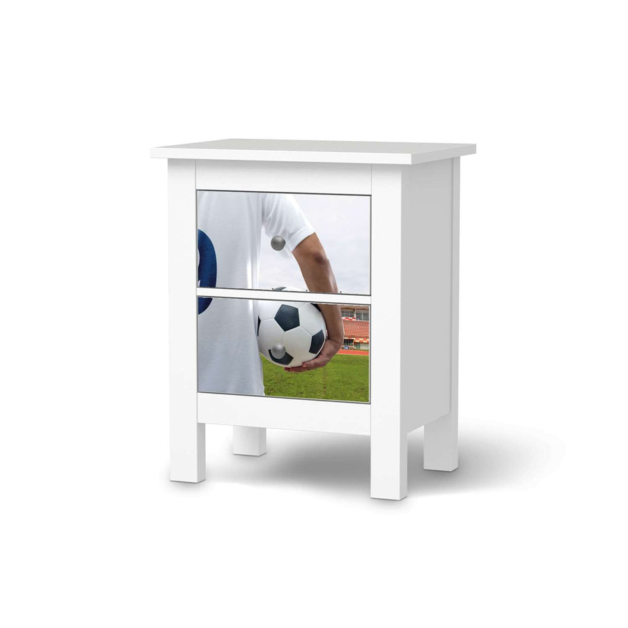 Selbstklebende Folie Footballmania - IKEA Hemnes Kommode 2 Schubladen  - weiss
