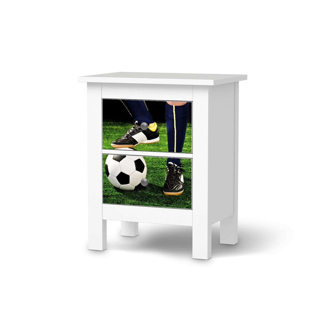 Selbstklebende Folie Fussballstar - IKEA Hemnes Kommode 2 Schubladen  - weiss
