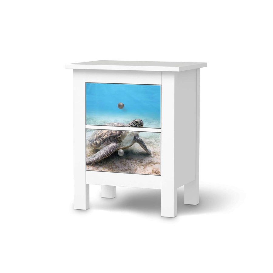 Selbstklebende Folie Green Sea Turtle - IKEA Hemnes Kommode 2 Schubladen  - weiss