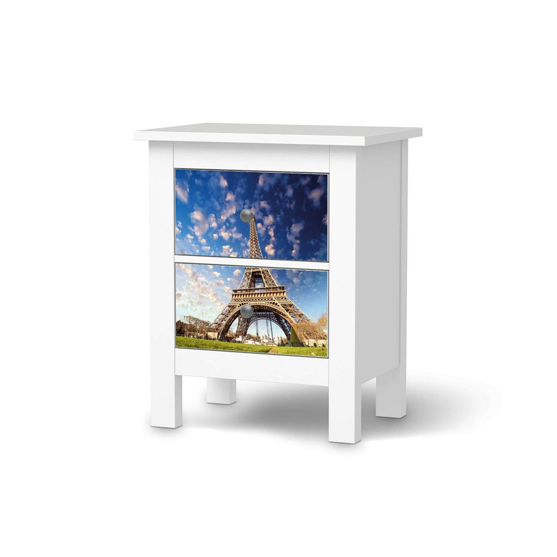 Selbstklebende Folie La Tour Eiffel - IKEA Hemnes Kommode 2 Schubladen  - weiss