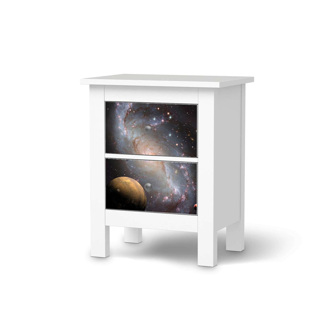 Selbstklebende Folie Milky Way - IKEA Hemnes Kommode 2 Schubladen  - weiss