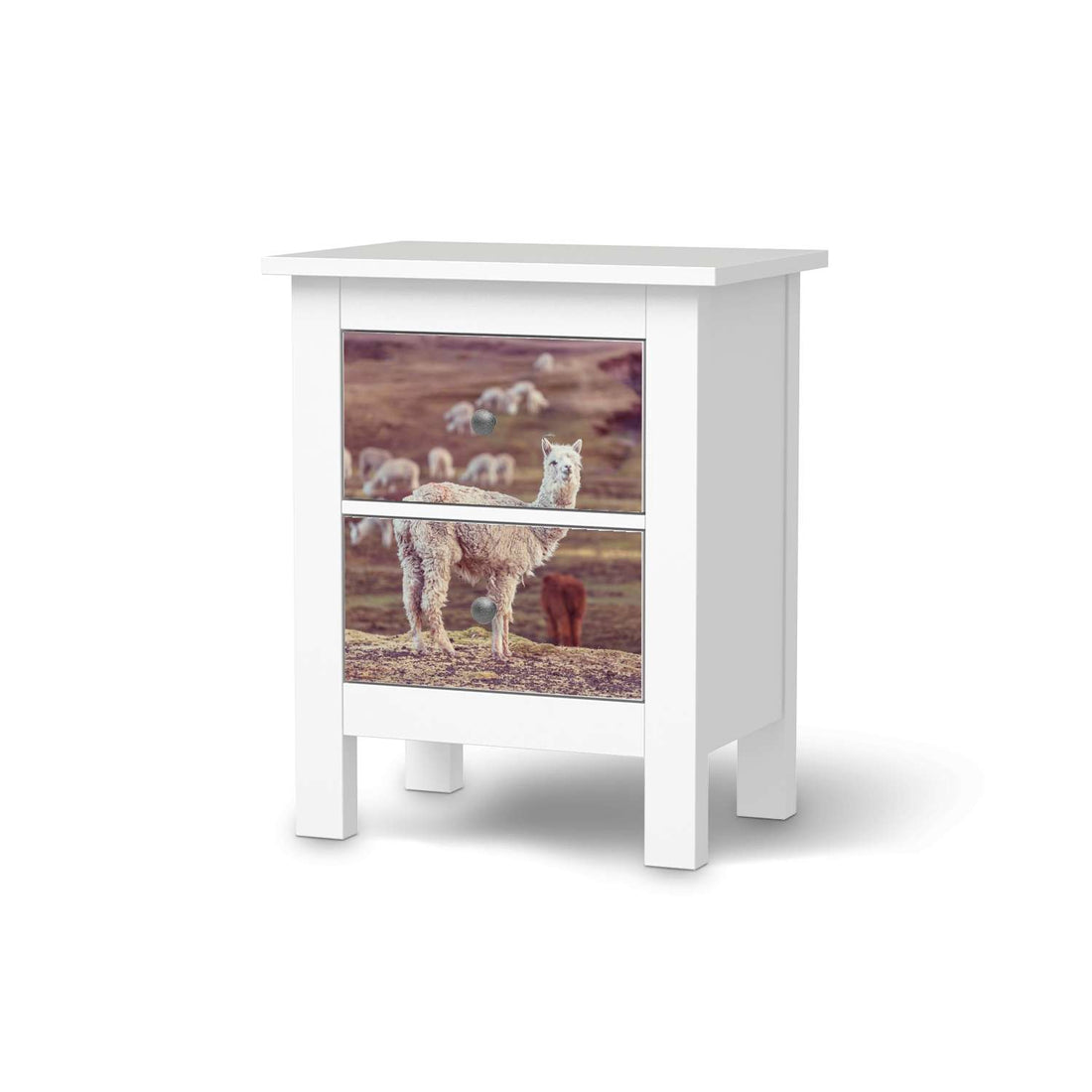 Selbstklebende Folie Pako - IKEA Hemnes Kommode 2 Schubladen  - weiss
