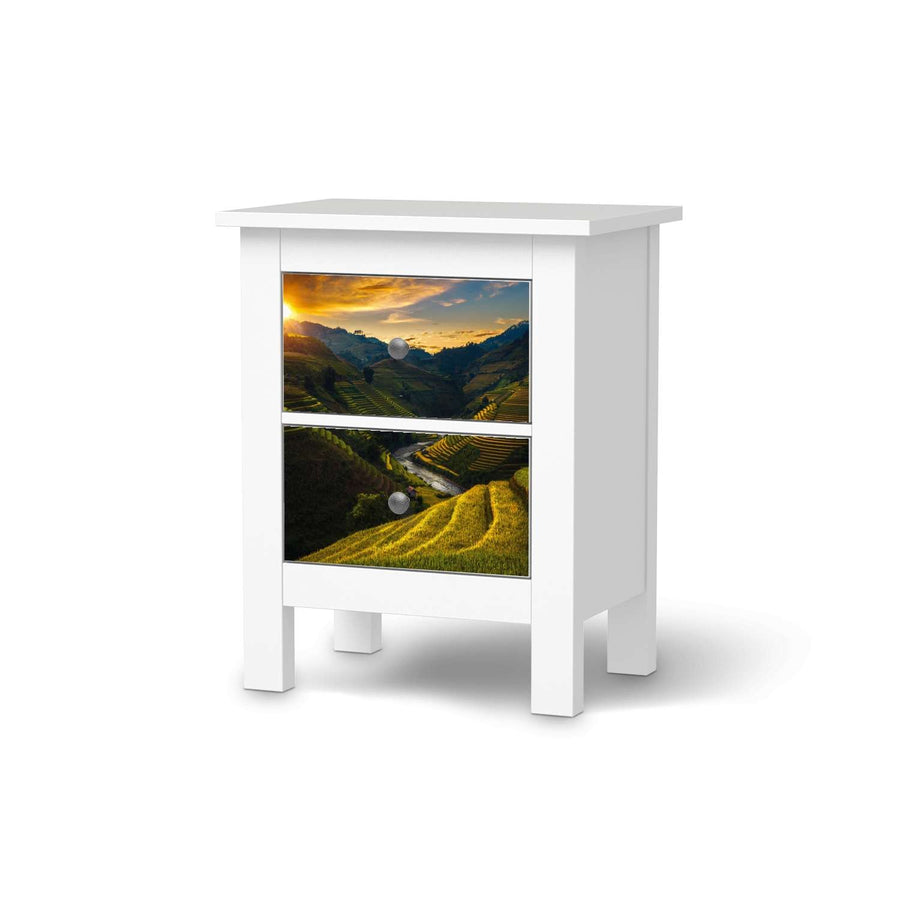 Selbstklebende Folie Reisterrassen - IKEA Hemnes Kommode 2 Schubladen  - weiss