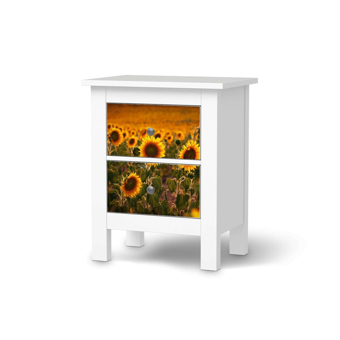 Selbstklebende Folie Sunflowers - IKEA Hemnes Kommode 2 Schubladen  - weiss